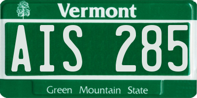VT license plate AIS285