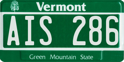 VT license plate AIS286