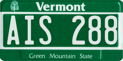 VT license plate AIS288