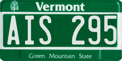 VT license plate AIS295