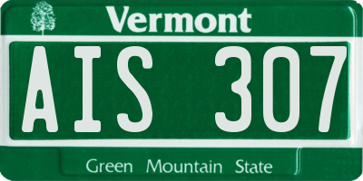 VT license plate AIS307