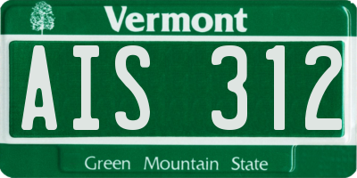 VT license plate AIS312