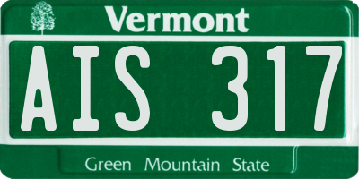 VT license plate AIS317