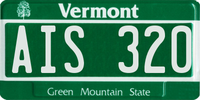 VT license plate AIS320