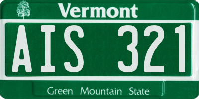 VT license plate AIS321