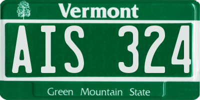 VT license plate AIS324