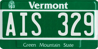 VT license plate AIS329