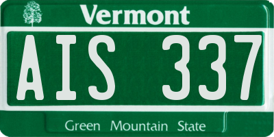 VT license plate AIS337