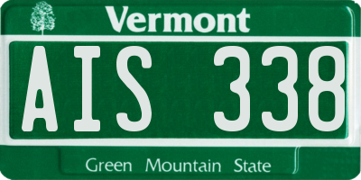 VT license plate AIS338