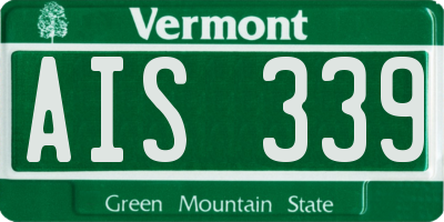 VT license plate AIS339