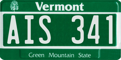 VT license plate AIS341