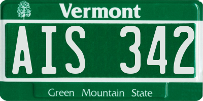 VT license plate AIS342