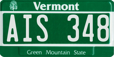 VT license plate AIS348