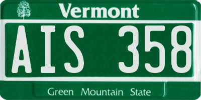 VT license plate AIS358
