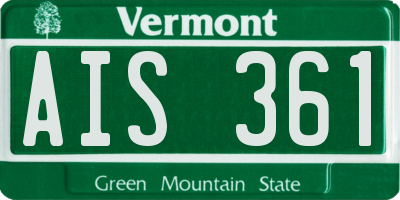 VT license plate AIS361