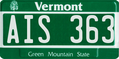 VT license plate AIS363