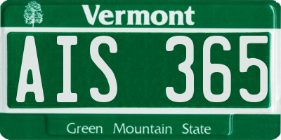 VT license plate AIS365
