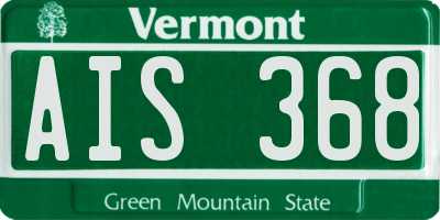 VT license plate AIS368