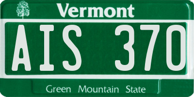 VT license plate AIS370