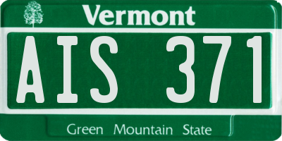 VT license plate AIS371
