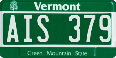 VT license plate AIS379