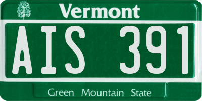 VT license plate AIS391