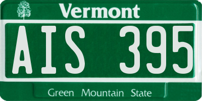 VT license plate AIS395