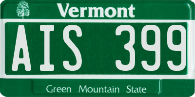 VT license plate AIS399