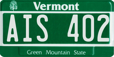 VT license plate AIS402