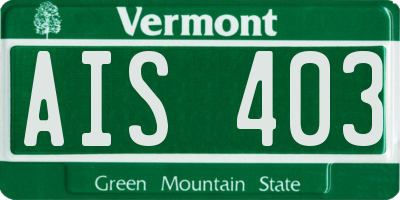 VT license plate AIS403