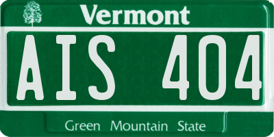 VT license plate AIS404