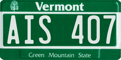 VT license plate AIS407