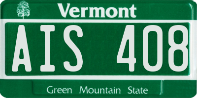 VT license plate AIS408