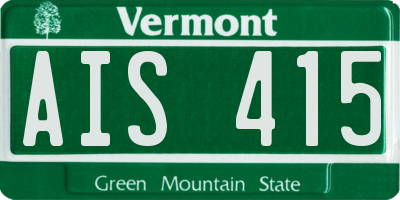 VT license plate AIS415