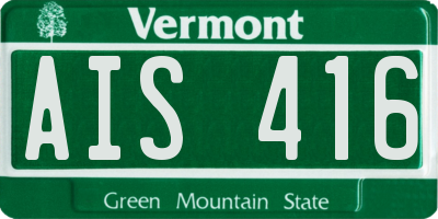 VT license plate AIS416