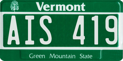 VT license plate AIS419
