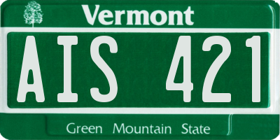 VT license plate AIS421
