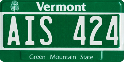 VT license plate AIS424