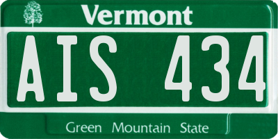 VT license plate AIS434