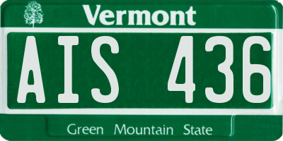 VT license plate AIS436