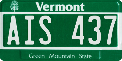 VT license plate AIS437