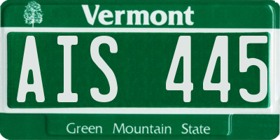 VT license plate AIS445