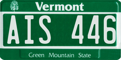 VT license plate AIS446