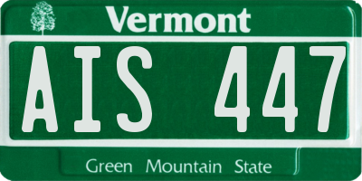 VT license plate AIS447