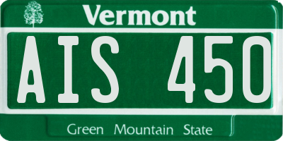 VT license plate AIS450