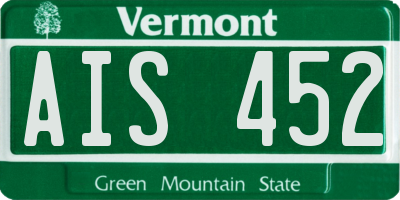 VT license plate AIS452