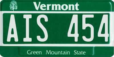 VT license plate AIS454