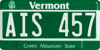 VT license plate AIS457