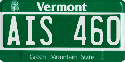 VT license plate AIS460