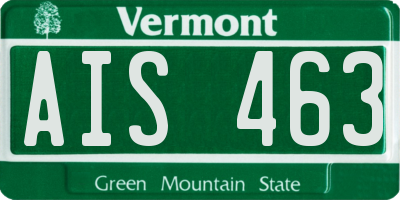VT license plate AIS463